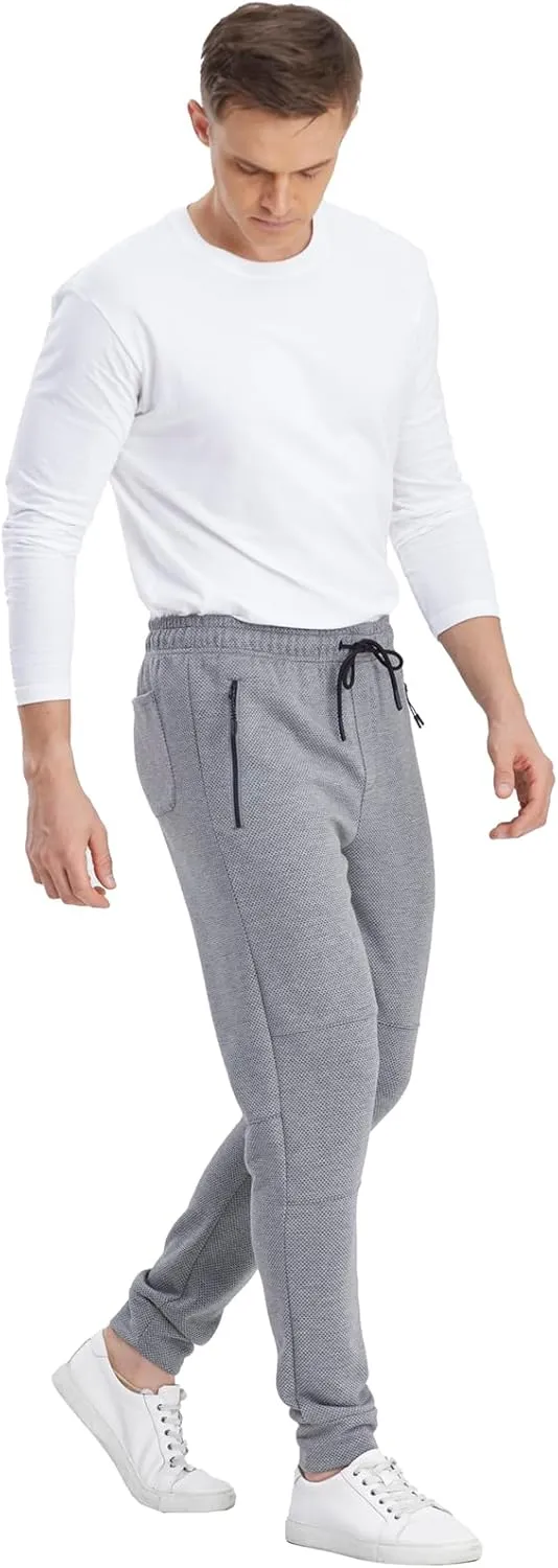 1 Pack/2 Pack Mens Jogger Gym Sweatpants, Athletic Jogger Workout Pants for Men,Running Track Pants with Zipper Pockets