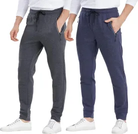 1 Pack/2 Pack Mens Jogger Gym Sweatpants, Athletic Jogger Workout Pants for Men,Running Track Pants with Zipper Pockets