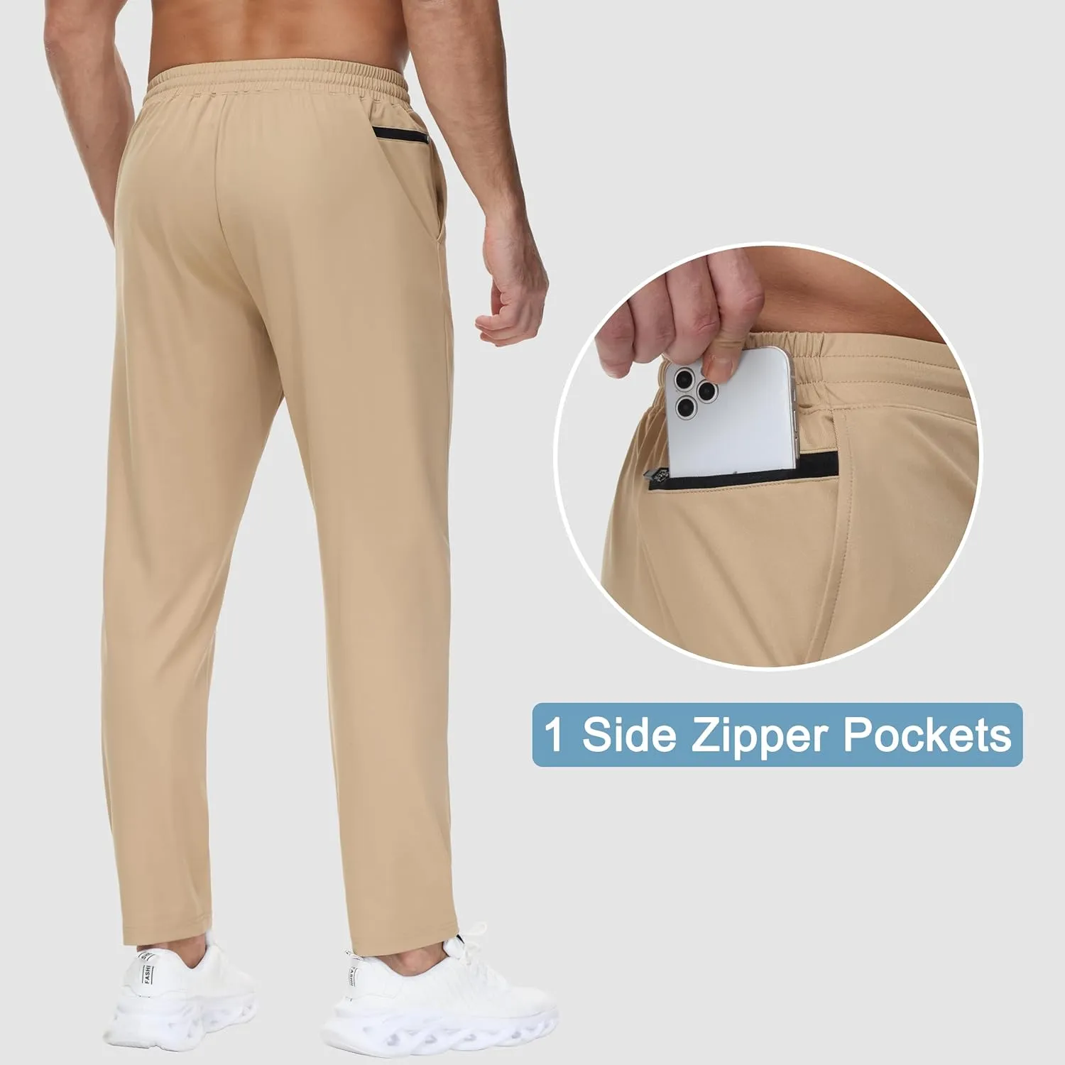 29"/34"/36" Inseam Men's Sweatpants with Zipper Pockets Men Joggers Running Workout Athletic Gym Track Tall Pants