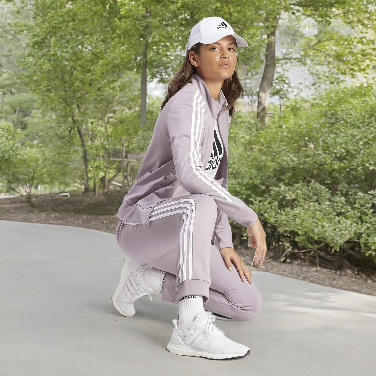 adidas Women's Essentials Warm-up Slim Tapered 3-Stripes Track Pants