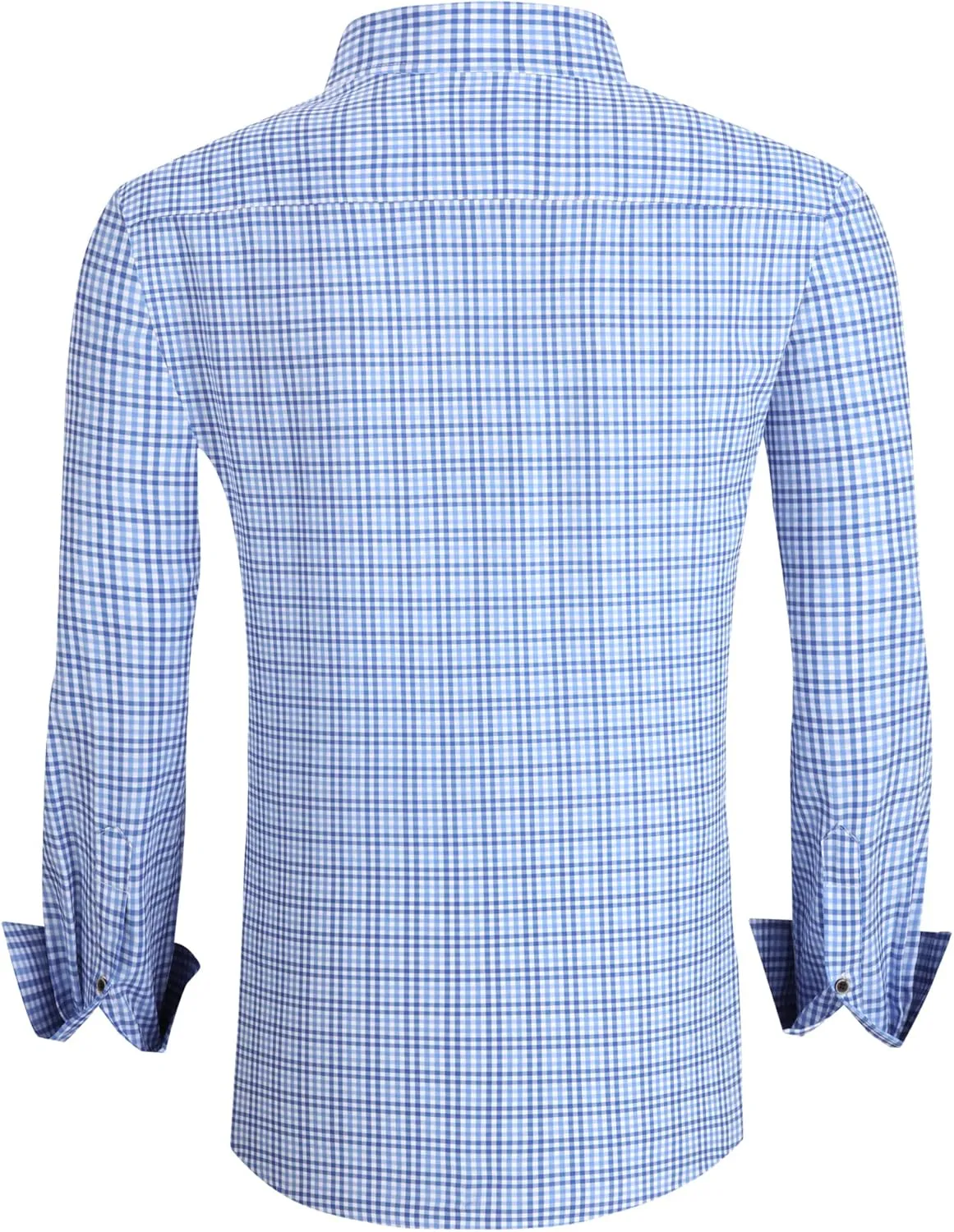 Alex Vando Mens Button Down Shirts Wrinkle Free 4-Way Stretch Print Business Casual Shirt