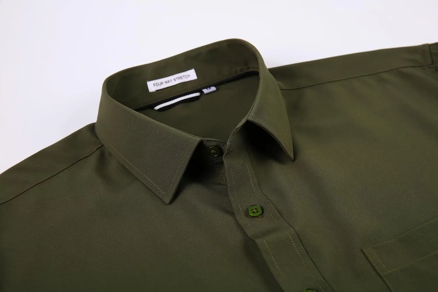 Alex Vando Mens Dress Shirt Wrinkle Free Regular Fit 4-Way Stretch Button Down Shirts