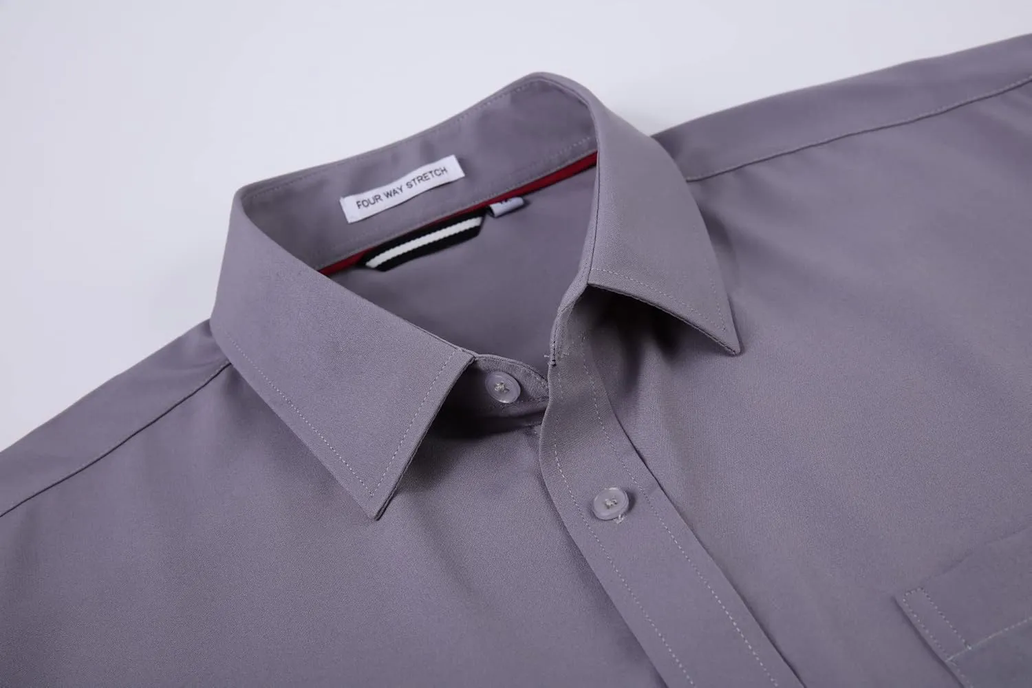 Alex Vando Mens Dress Shirt Wrinkle Free Regular Fit 4-Way Stretch Button Down Shirts