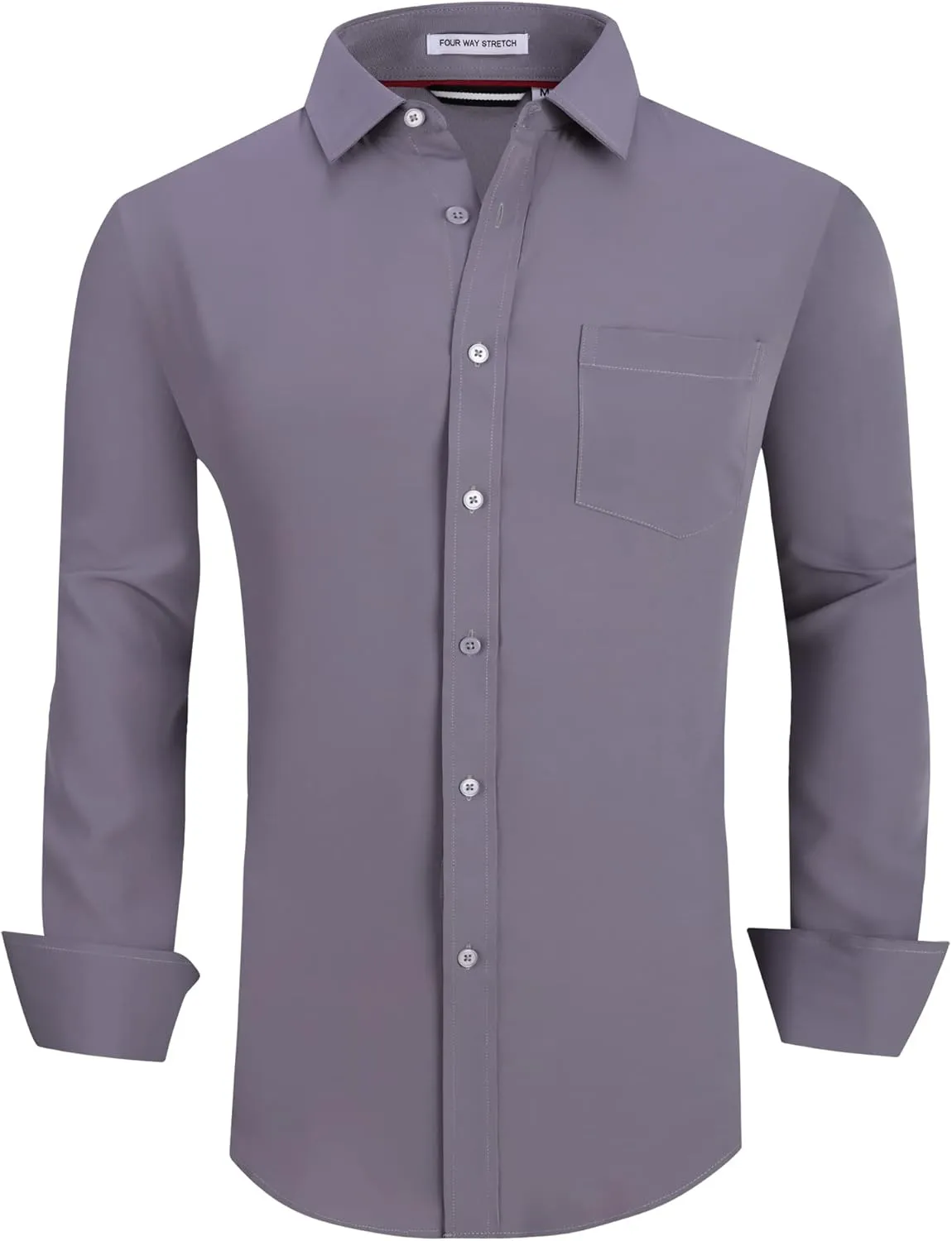 Alex Vando Mens Dress Shirt Wrinkle Free Regular Fit 4-Way Stretch Button Down Shirts