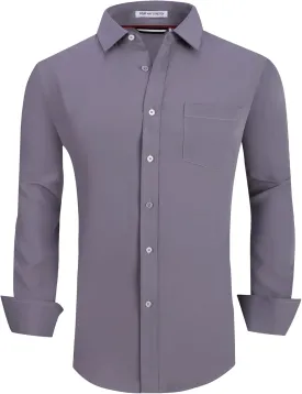 Alex Vando Mens Dress Shirt Wrinkle Free Regular Fit 4-Way Stretch Button Down Shirts