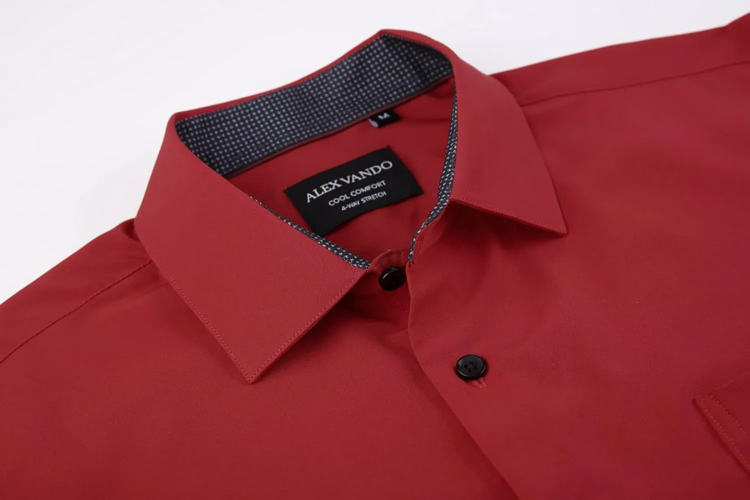 Alex Vando Mens Dress Shirts Regular Fit Long Sleeve Stretch Business Dress Shirts for Men