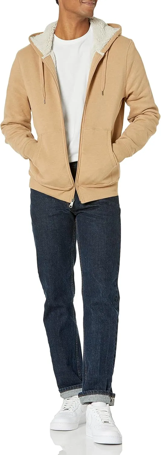 Amazon Essentials Hoodie For Men, Sherpa-Lined Full-Zip Fleece Sweatshirt