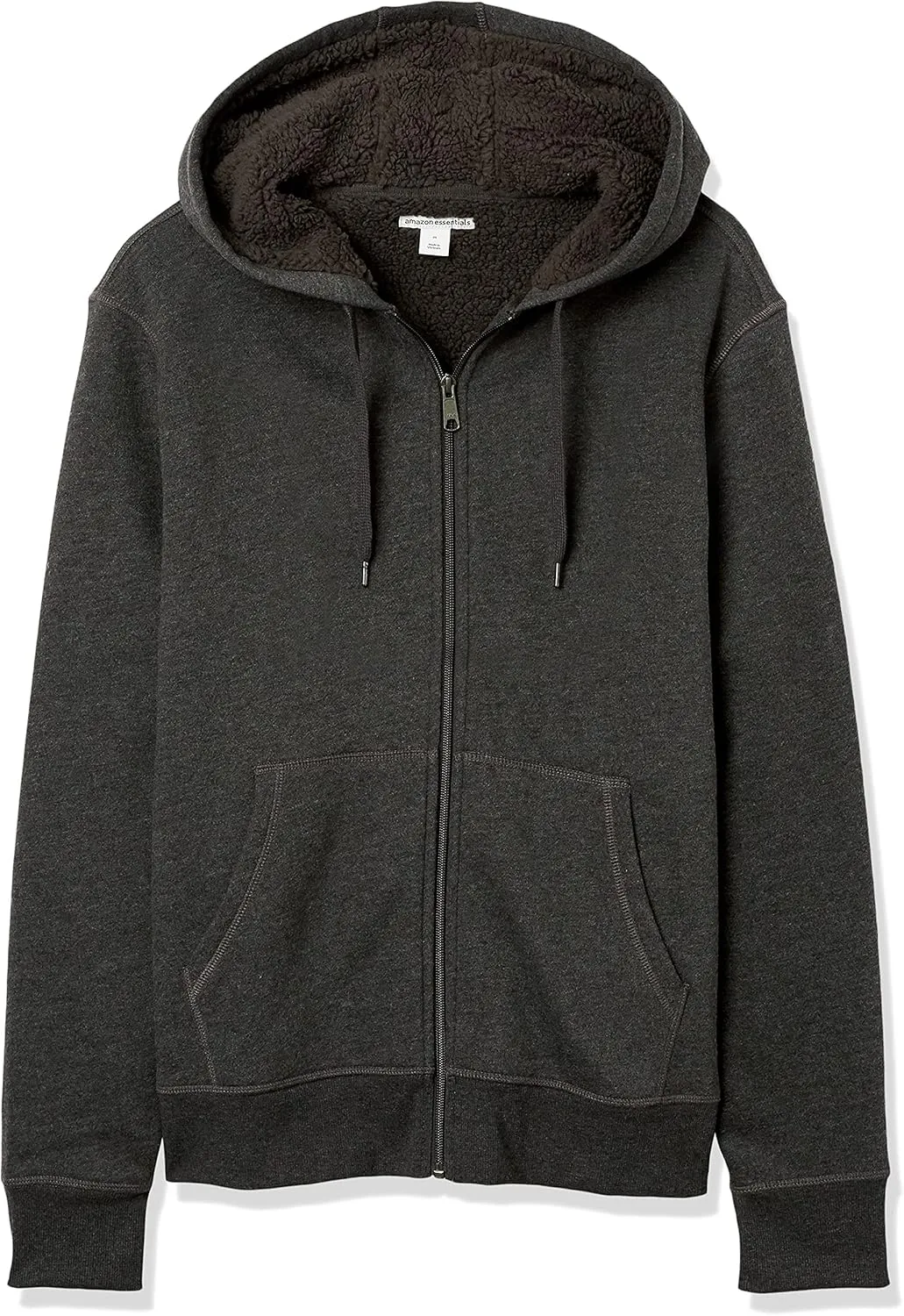 Amazon Essentials Hoodie For Men, Sherpa-Lined Full-Zip Fleece Sweatshirt