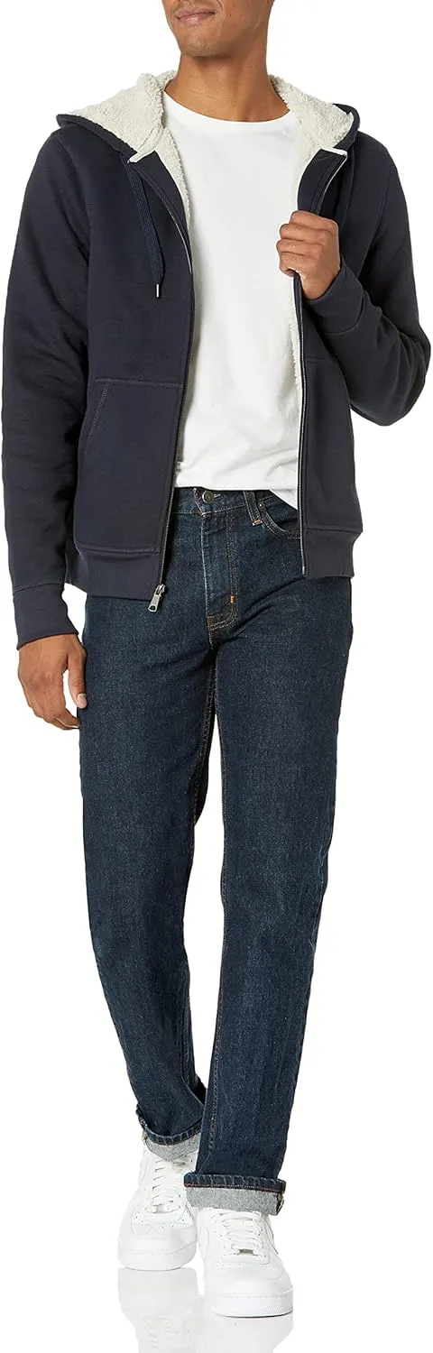 Amazon Essentials Hoodie For Men, Sherpa-Lined Full-Zip Fleece Sweatshirt