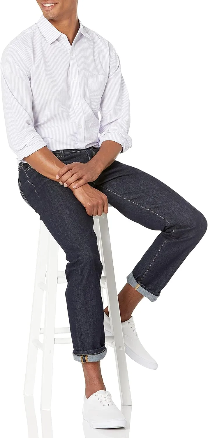 Amazon Essentials Men's Regular-Fit Long-Sleeve Casual Poplin Shirt