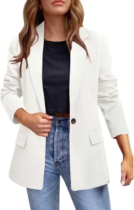 Blazers for Women Business Casual Button Work Office Jackets Blazer Open Front Long Sleeve Lapel Jacket Outfit