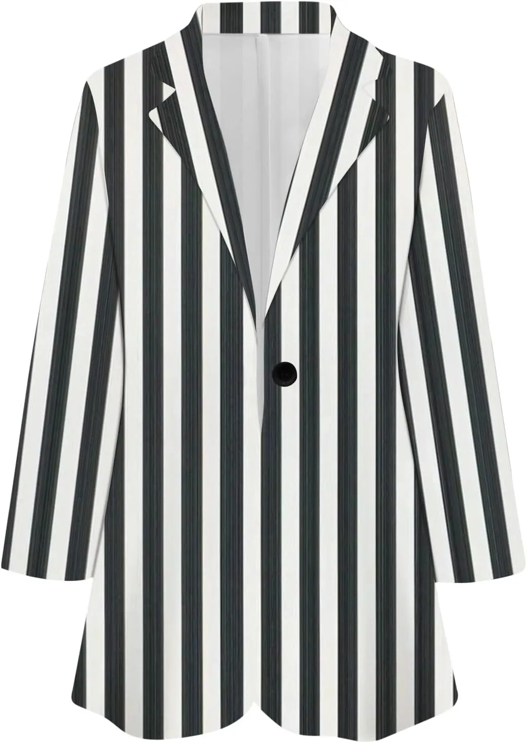 Blazers For Women Business Casual,2024 Fall Trendy Black And White Striped Blazer Lapel Open Front Cardigan Jacket