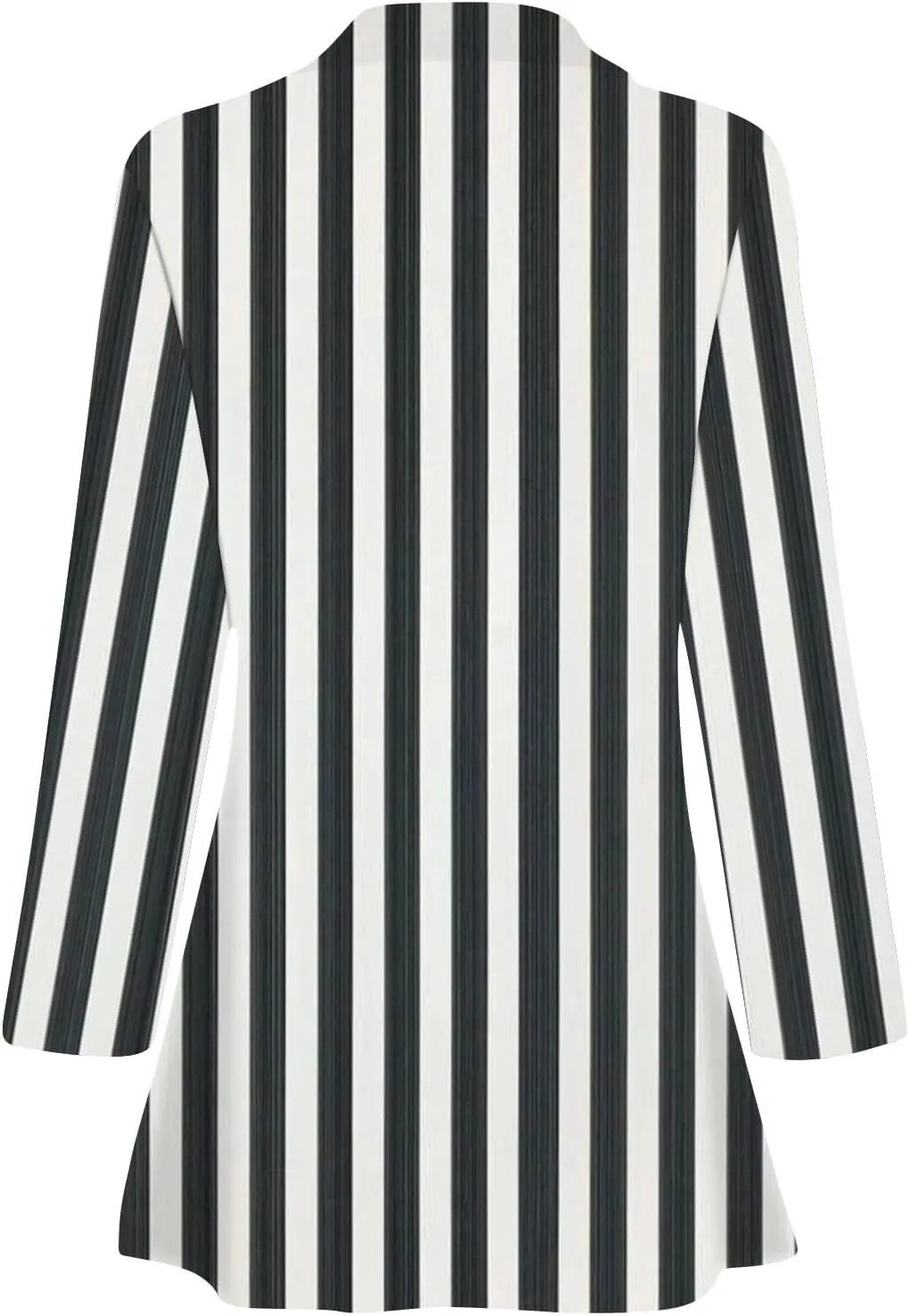 Blazers For Women Business Casual,2024 Fall Trendy Black And White Striped Blazer Lapel Open Front Cardigan Jacket
