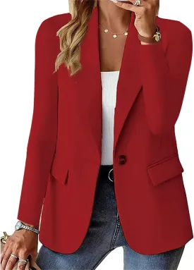 Blazers for Women Dressy Casual Long Sleeve Work Jacket Trendy Spring Fashion Blazer Suit Jackets Open Front Cardigan