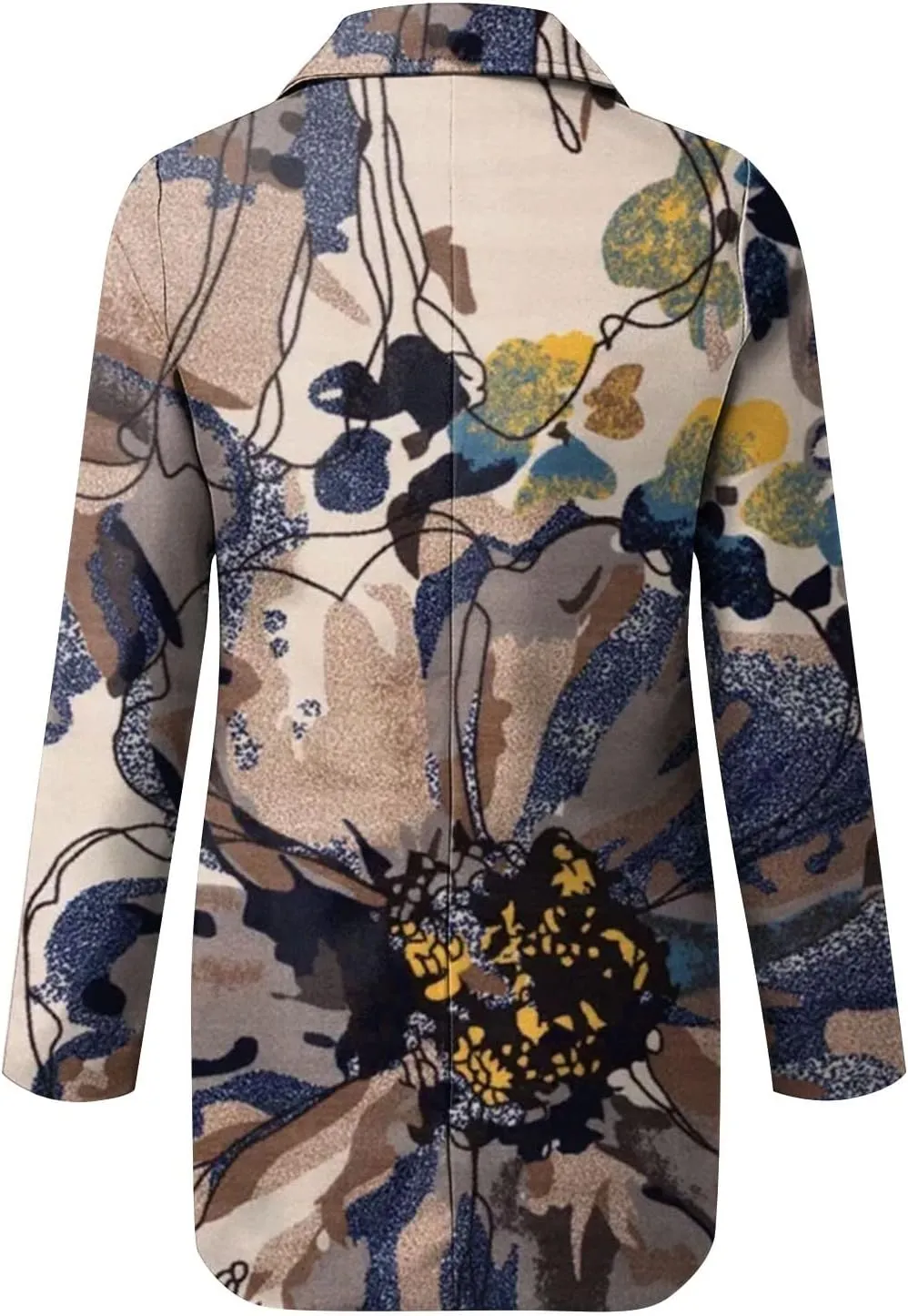 Blazers for Women Long Sleeve Button Open Front Blazer Jacket Solid/Hawaii Print Trendy Suite Coat with Pockets