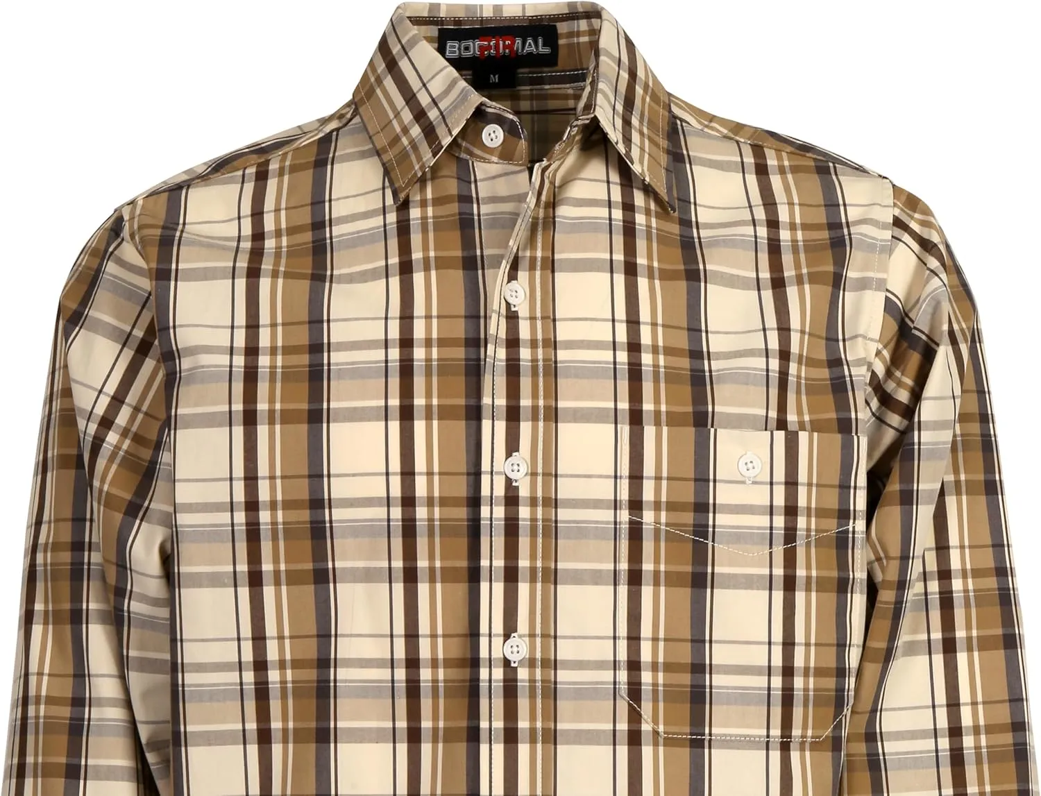 BOCOMAL FR Shirts Plaid 4.5oz Lightweight for Summer Flame Resistant Men's Fire Retardant Shirt-CAT1