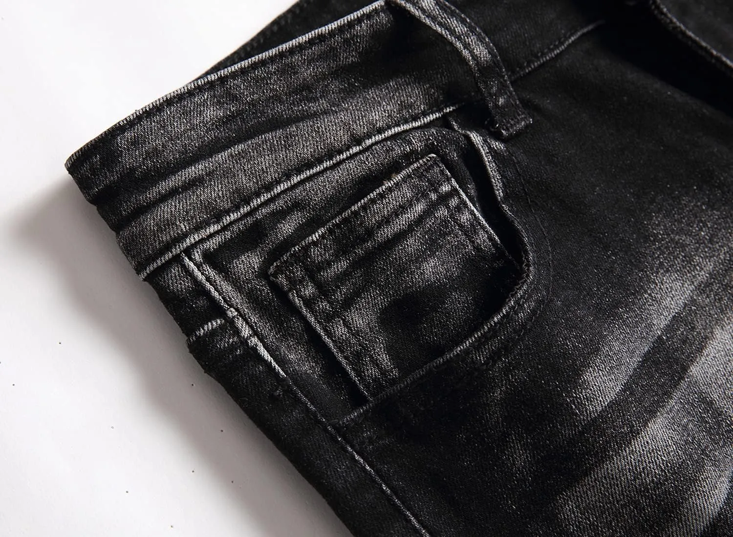 Boy's Skinny Fit Ripped Destroyed Distressed Stretch Slim Jeans Pants