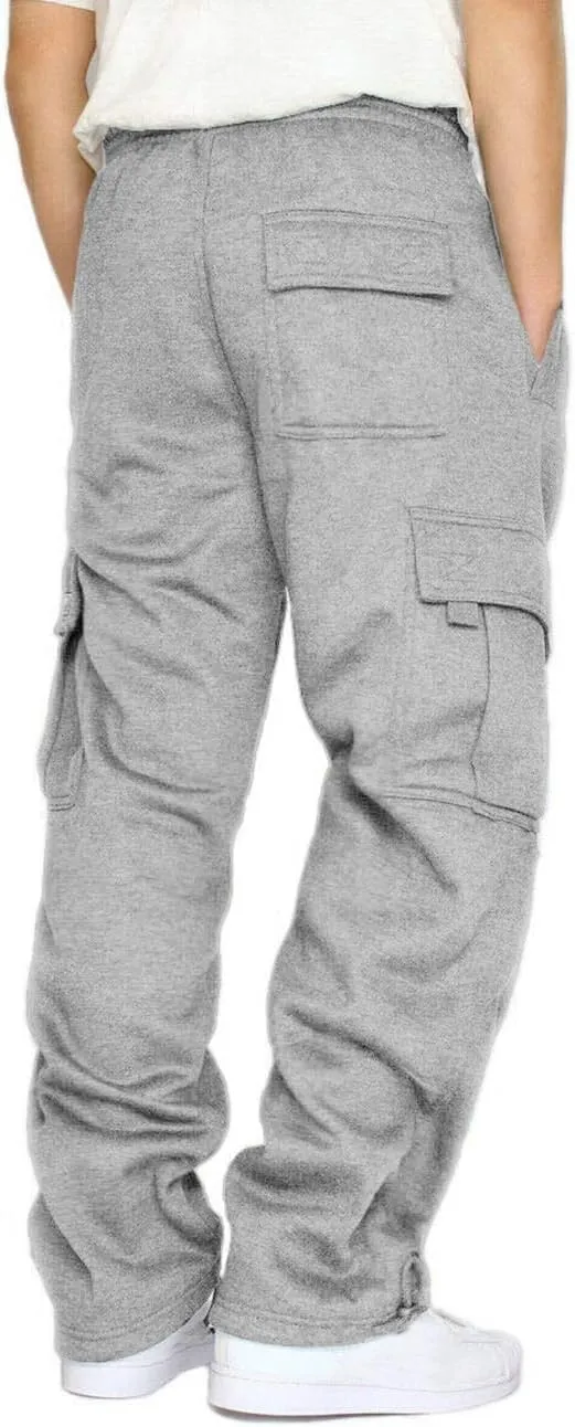 CEHT Men's Cargo Sweatpants Joggers Casual Pants with Pockets for Hiking Athletic Workout