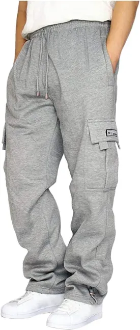 CEHT Men's Cargo Sweatpants Joggers Casual Pants with Pockets for Hiking Athletic Workout