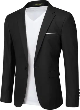 Cloudstyle Men's Suit Jacket One Button Slim Fit Sport Coat Business Daily Blazer