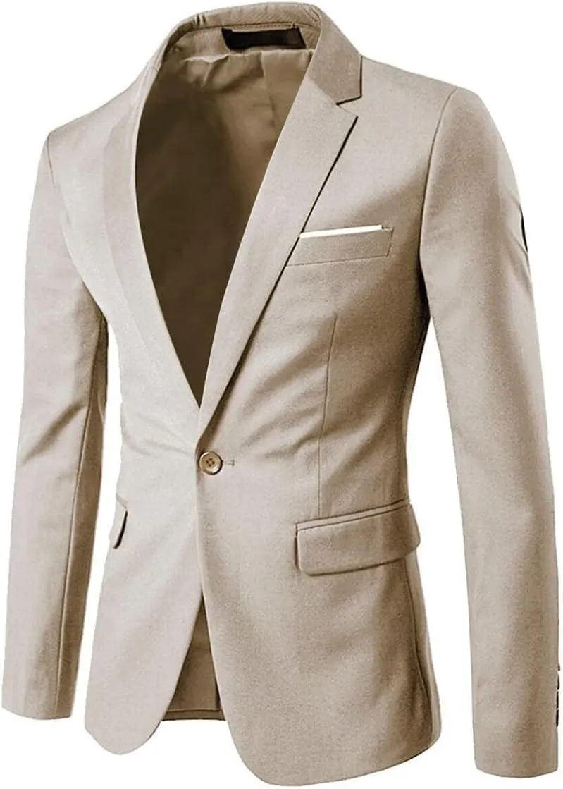 Cloudstyle Men's Suit Jacket One Button Slim Fit Sport Coat Business Daily Blazer
