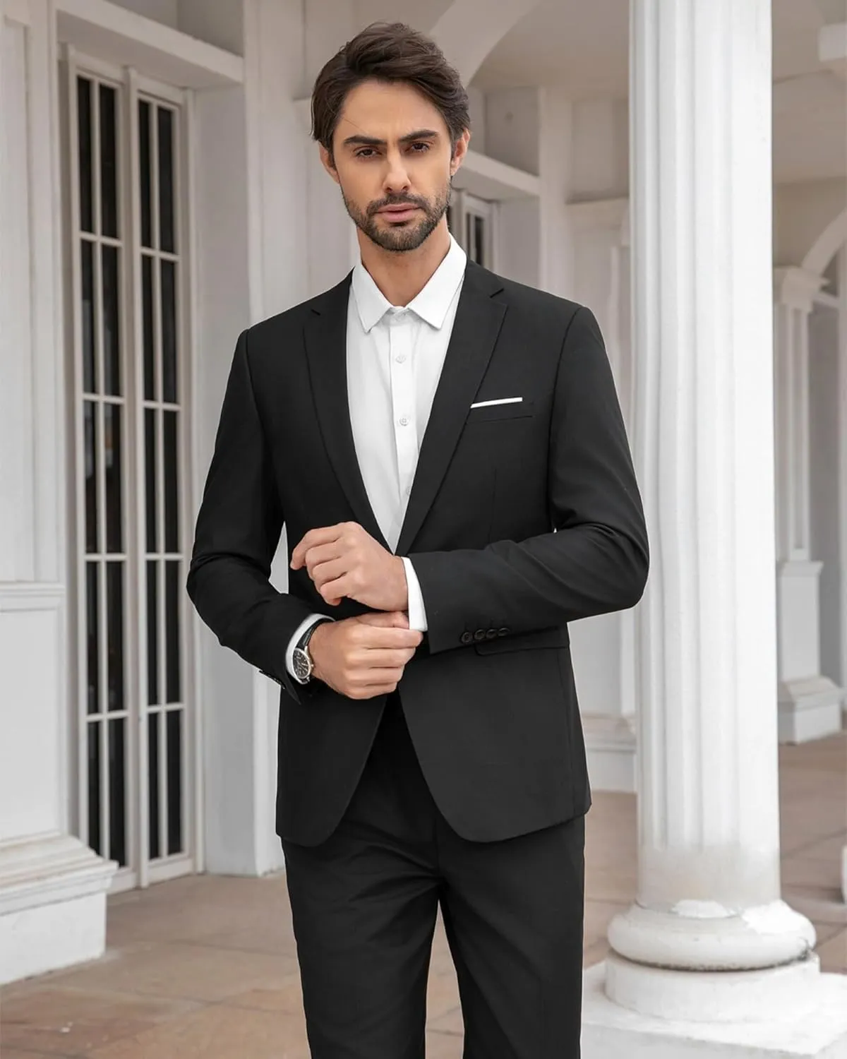 Cloudstyle Men's Suit Jacket One Button Slim Fit Sport Coat Business Daily Blazer