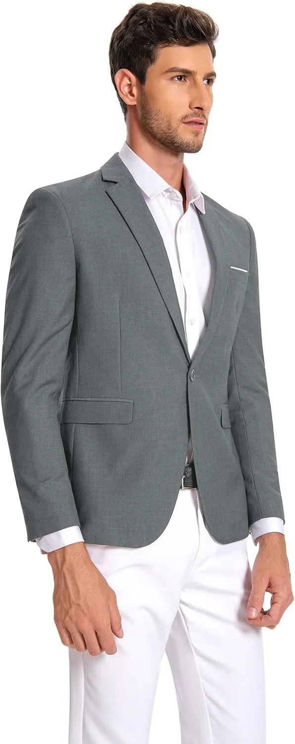 Cloudstyle Men's Suit Jacket One Button Slim Fit Sport Coat Business Daily Blazer