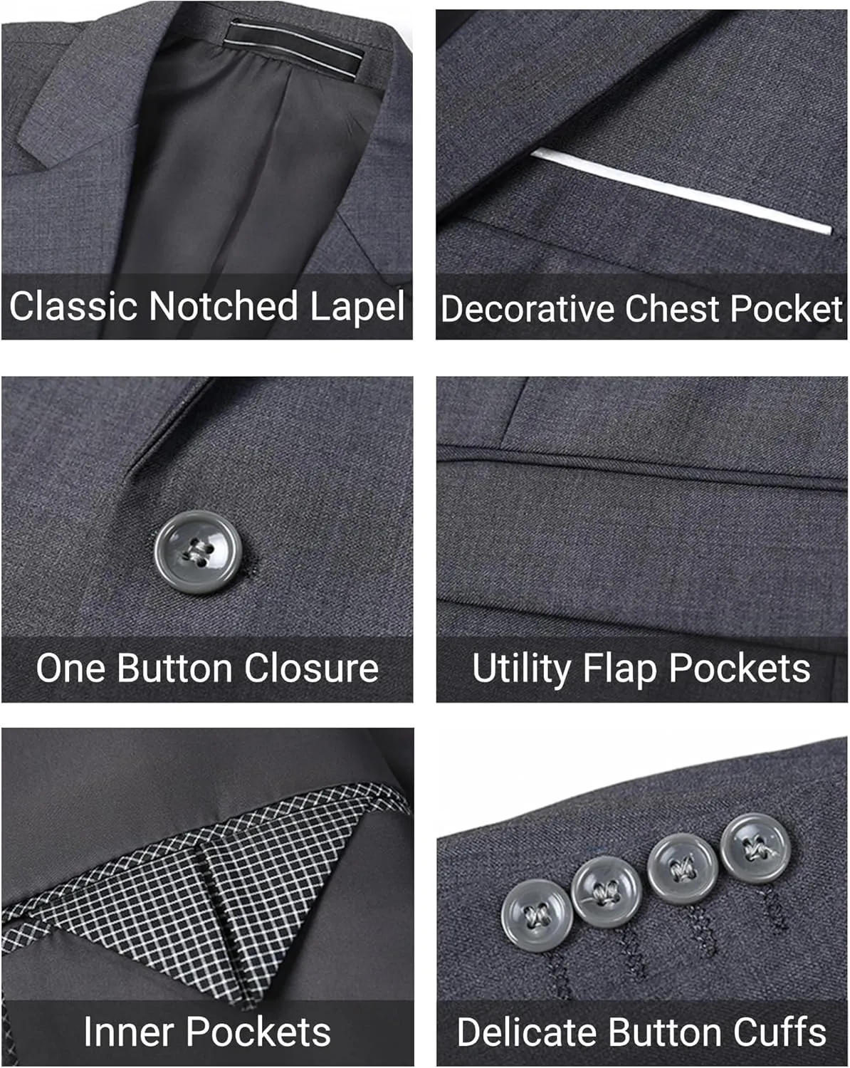 Cloudstyle Men's Suit Jacket One Button Slim Fit Sport Coat Business Daily Blazer