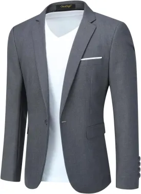 Cloudstyle Men's Suit Jacket One Button Slim Fit Sport Coat Business Daily Blazer