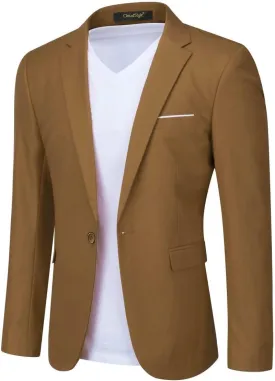 Cloudstyle Men's Suit Jacket One Button Slim Fit Sport Coat Business Daily Blazer