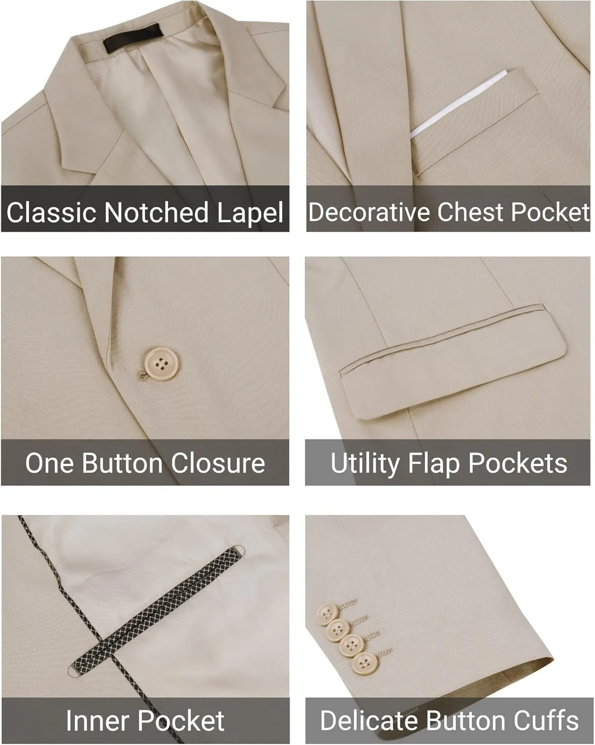 Cloudstyle Men's Suit Jacket One Button Slim Fit Sport Coat Business Daily Blazer