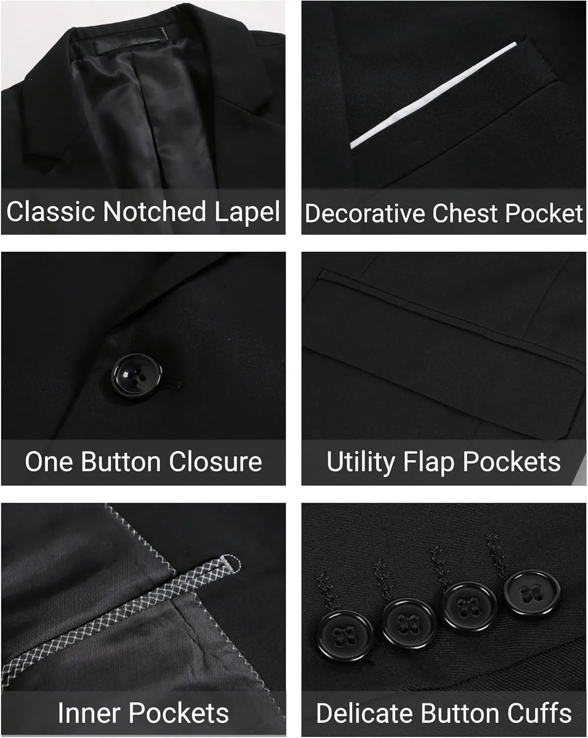 Cloudstyle Men's Suit Jacket One Button Slim Fit Sport Coat Business Daily Blazer