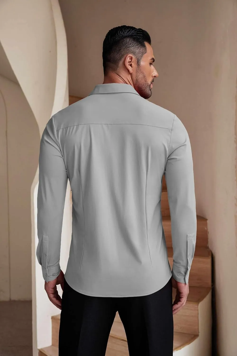 COOFANDY Men's Muscle Fit Dress Shirts Wrinkle-Free Long Sleeve Casual Button Down Shirts