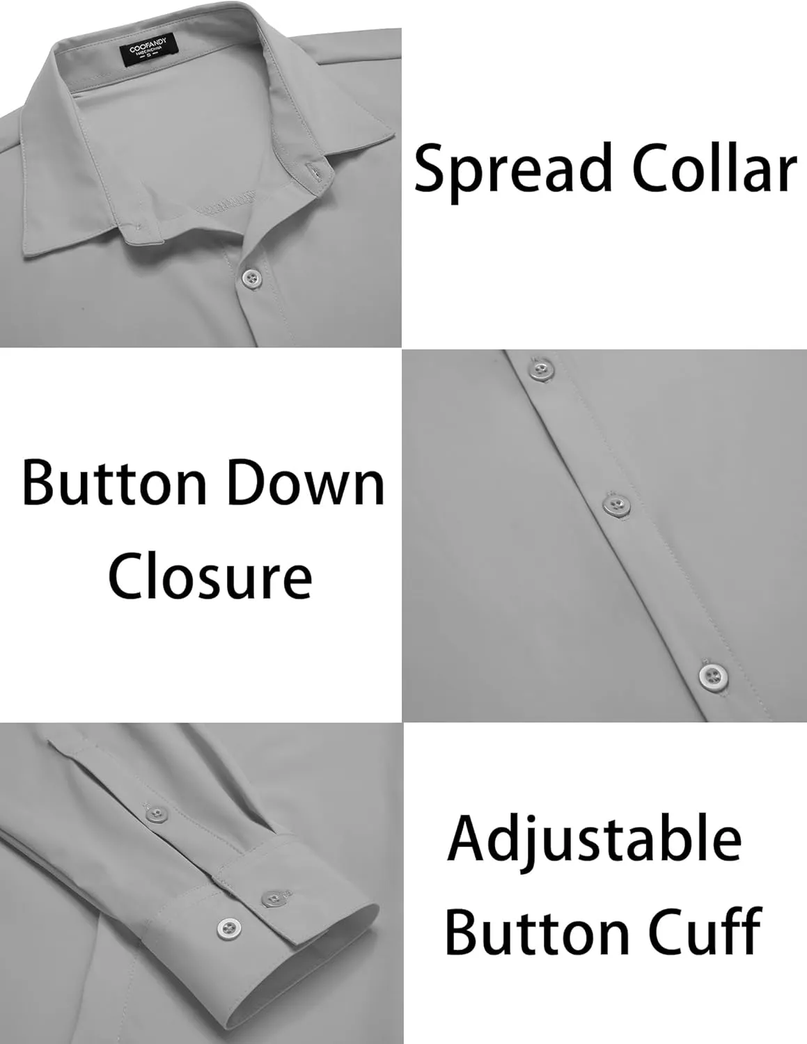 COOFANDY Men's Muscle Fit Dress Shirts Wrinkle-Free Long Sleeve Casual Button Down Shirts