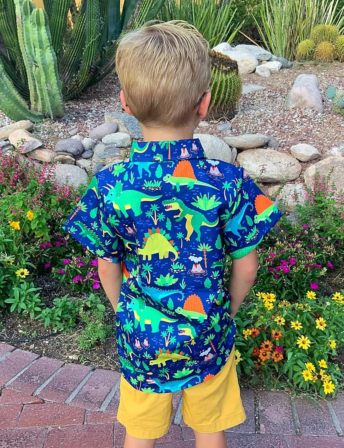 Enlifety Boys Girls Hawaii Shirt Cool Summer Casual Blouse Short Sleeve Button Down Tops Size 2-10T