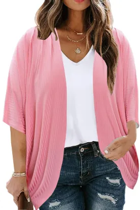 Eytino Womens Plus Size Summer Cardigan Casual Half Sleeve Ruched Open Front Cardigans Tops(1X-5X)