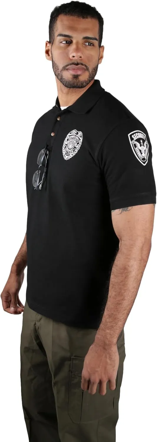 First Class Black Poly Cotton Security Polo Shirts
