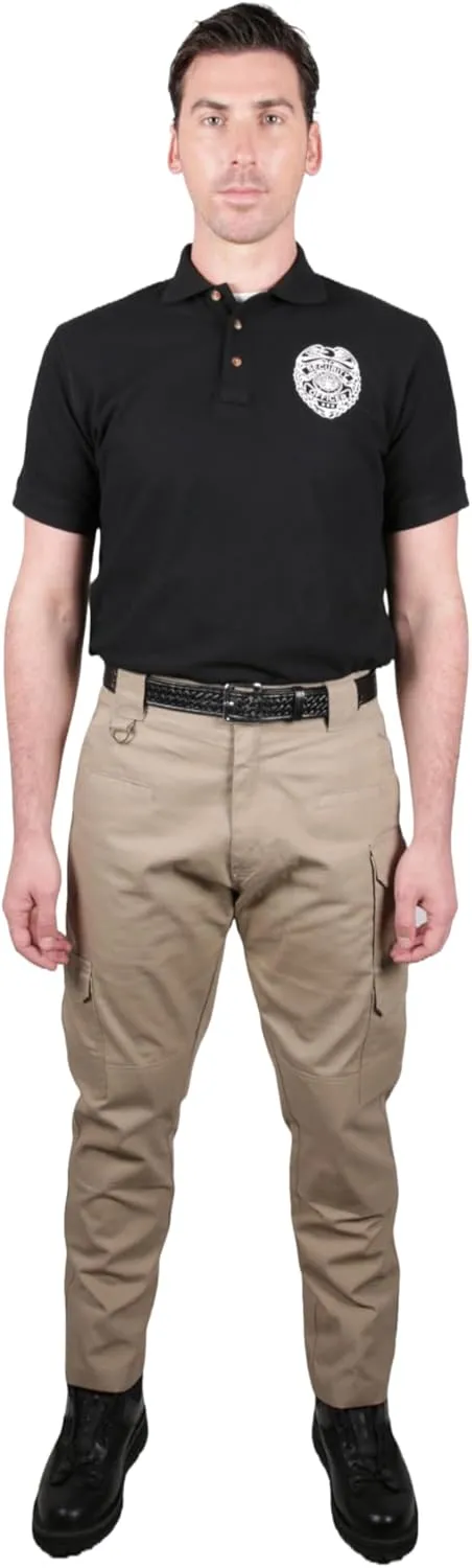 First Class Black Poly Cotton Security Polo Shirts