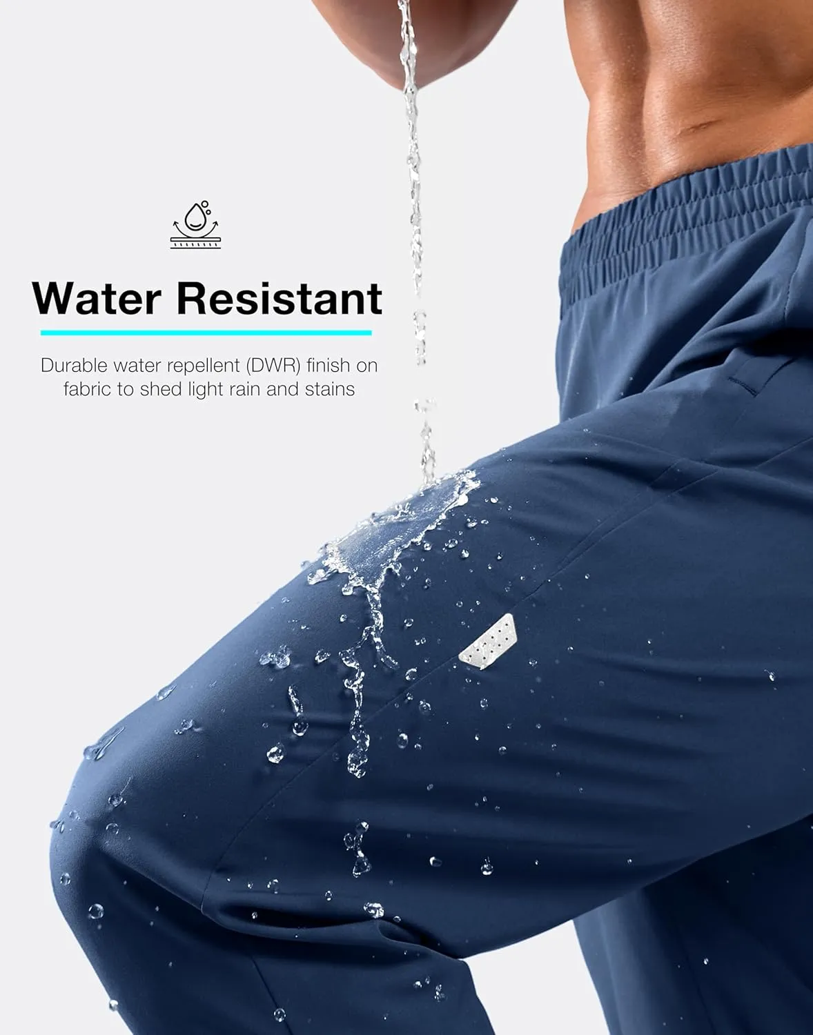 G Gradual Men's Joggers with Zipper Pockets Lightweight Athletic Workout Pants Quick Dry Sweatpants for Men Running Hiking
