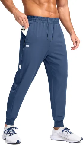 G Gradual Men's Joggers with Zipper Pockets Lightweight Athletic Workout Pants Quick Dry Sweatpants for Men Running Hiking