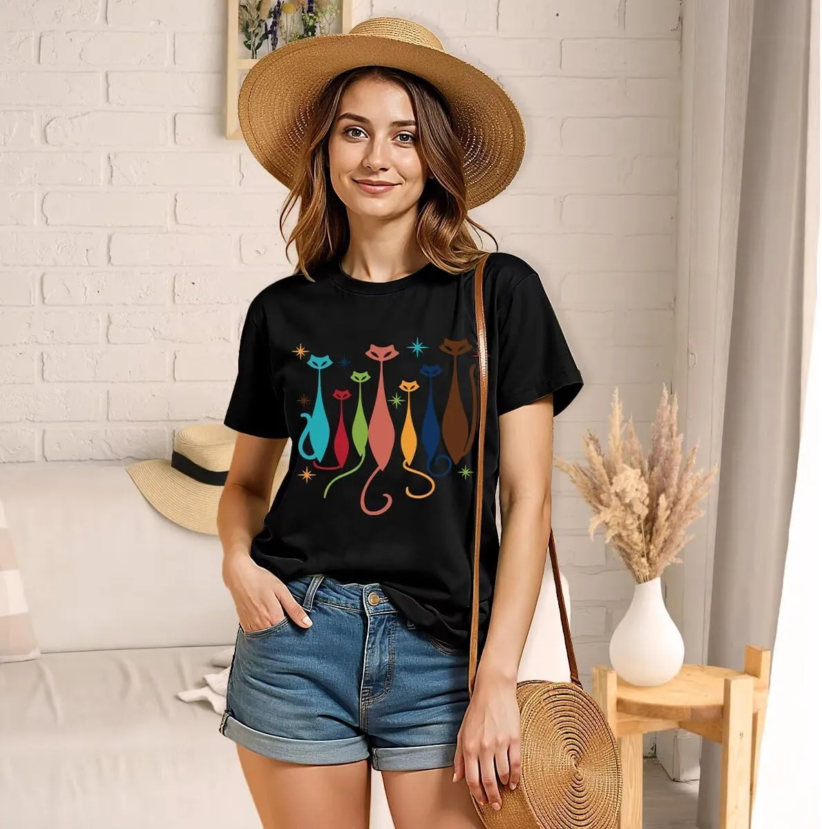 Graphic Tees for Women Cute Funny Animal Graphic T-Shirt Teen Girls Summer Short Sleeve Casual Tops Trendy