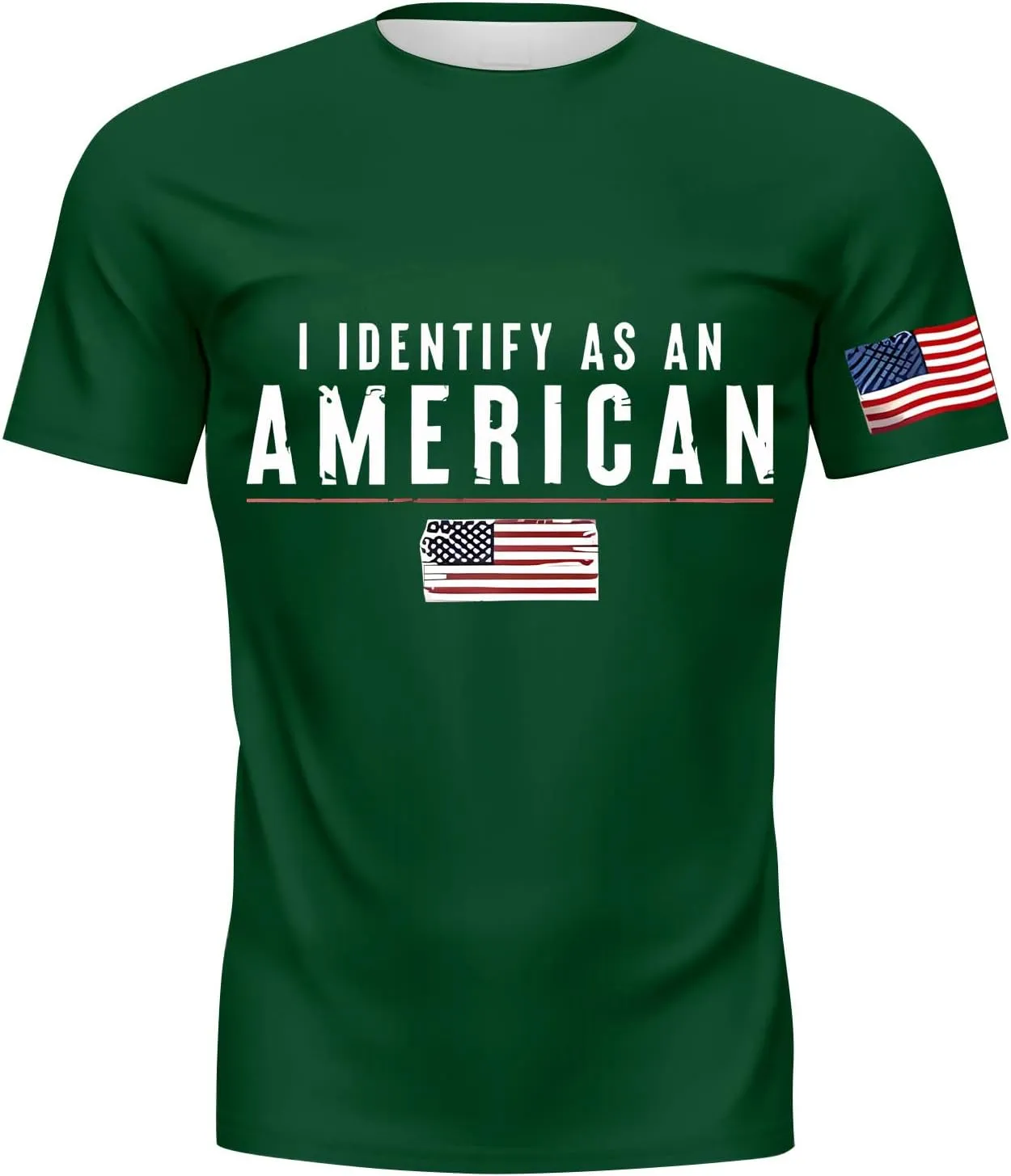 I Identify As an American T-Shirt Men American Flag Patriotic Tee Shirts 4th of July Summer Gym Tops Muscle Tee