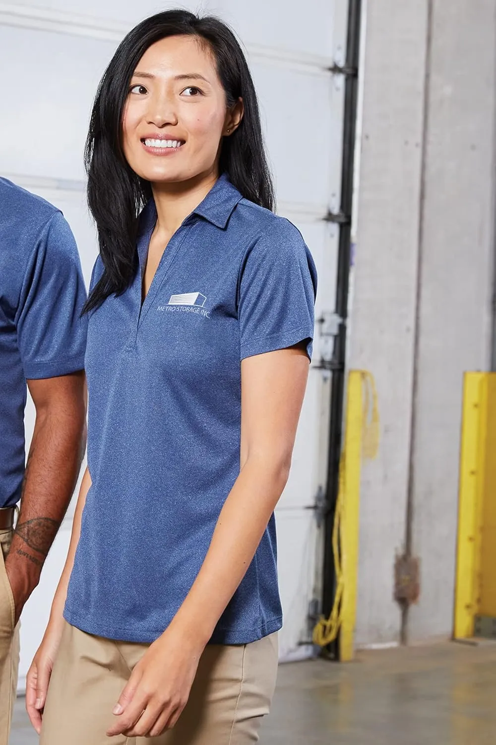 INK STITCH Women Lk542 Custom Design Your Own Logo Text Embroidery Silk Touch Heather Performance Polo Shirts