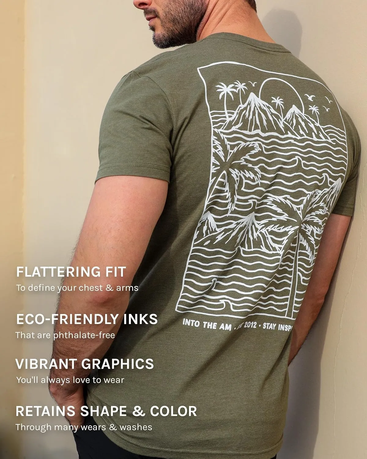 INTO THE AM Graphic Tees for Men S - 4XL Premium Short Sleeve Colorful T-Shirts Trippy Space Designs