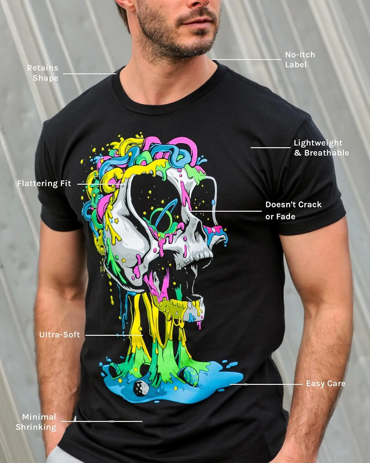 INTO THE AM Men's Graphic Tees S - 4XL Cool Lightweight Fitted Printed Design T-Shirts Nature
