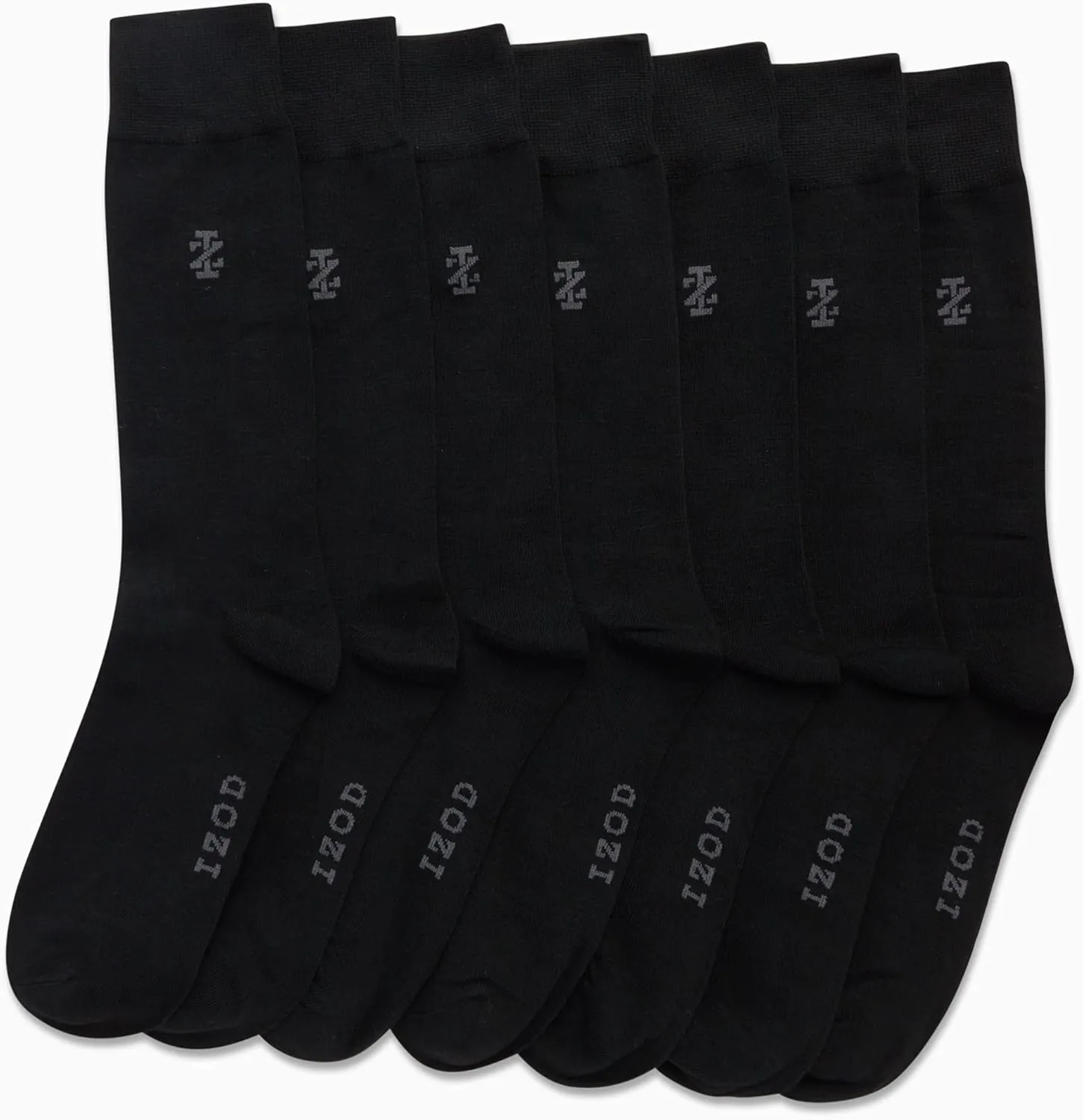IZOD Mens Dress Socks - 7 Pack Lightweight Stretch Stay Up Cuff Mid-Calf Crew Socks for Men (6-12.5)