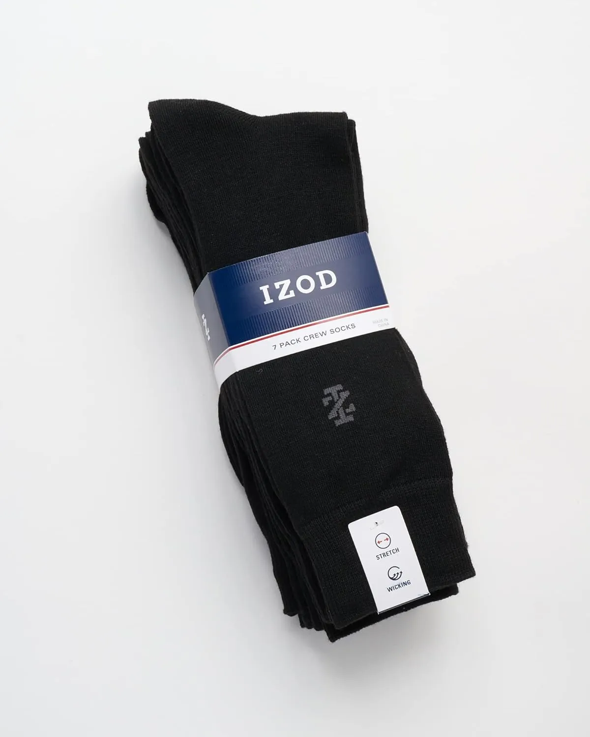 IZOD Mens Dress Socks - 7 Pack Lightweight Stretch Stay Up Cuff Mid-Calf Crew Socks for Men (6-12.5)