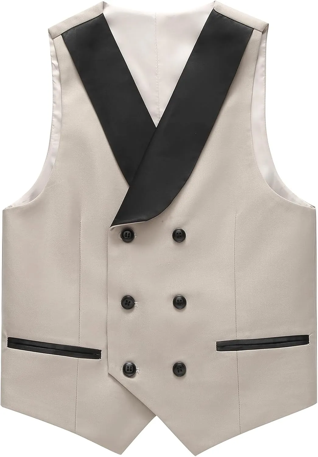 Lamgool Boys Tuxedo Suit 3 Piece Slim Fit Set with Blazer Jacket Vest Pant Kids Formal Outfit for Wedding Prom Size 6-20