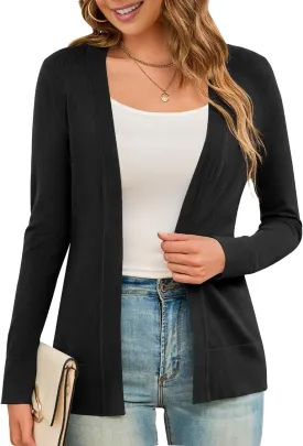 LIENRIDY Women's Cardigans Lightweight Long Sleeve Open Front Sweater Cardigan, S-XL