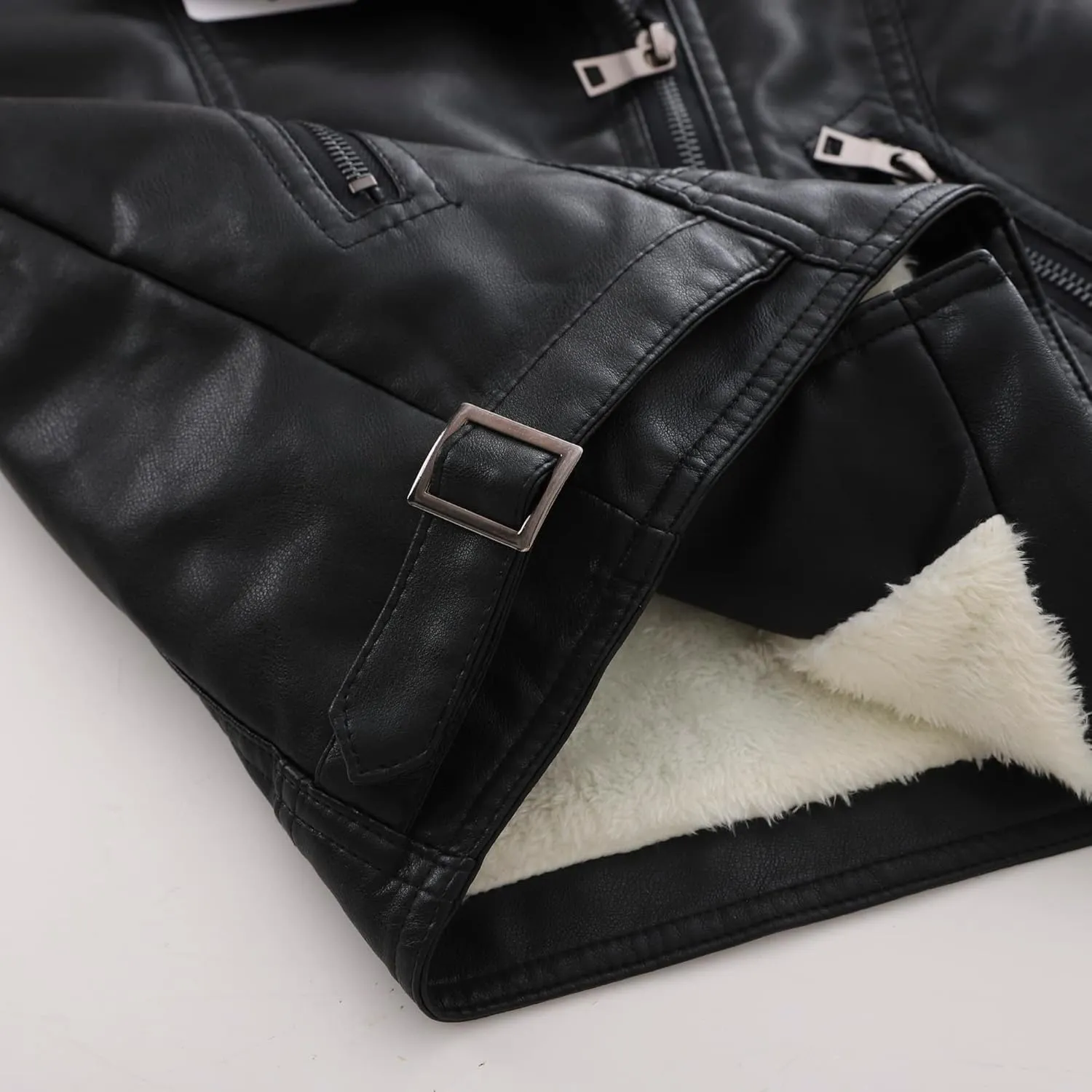 LJYH Children Collar Motorcycle Faux Leather Coats Kids Bomber PU Soft Leather Jackets